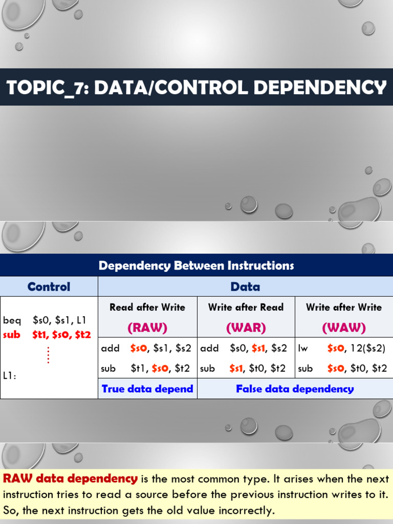 Data and Control Dependency in MIPS | PDF | Integrated Circuit ...
