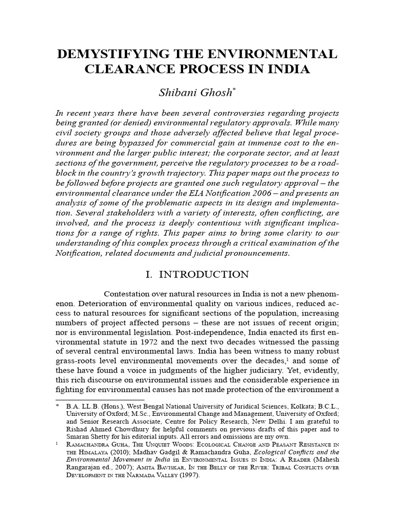 Understanding India's Environmental Clearance Process | PDF ...
