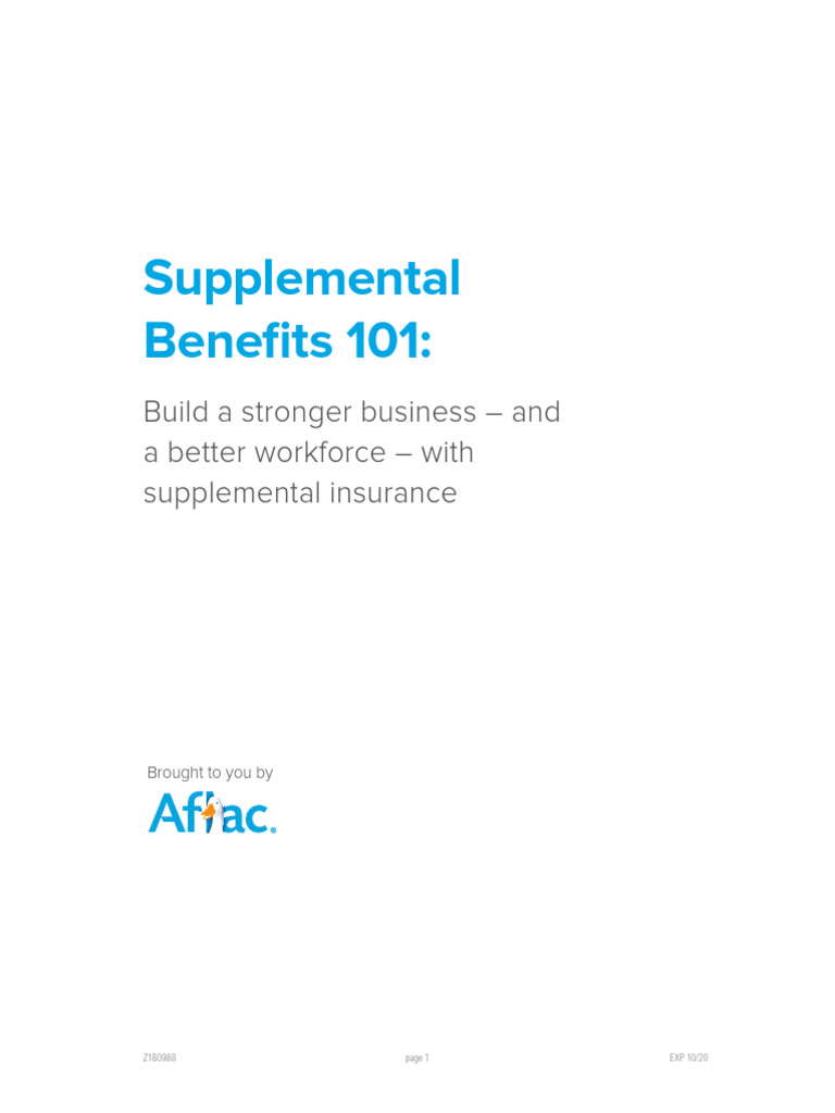 Aflac Voluntary Benefits 101 | PDF | Insurance | Disability Insurance