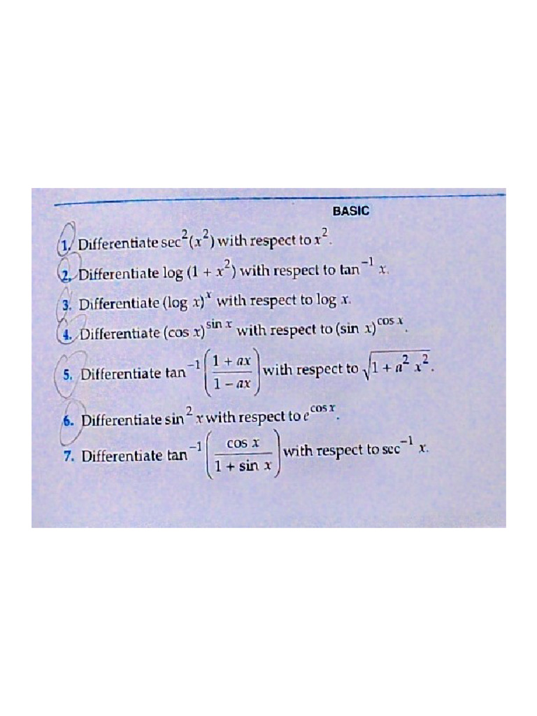 Maths Differentiation Hw 240225 | PDF
