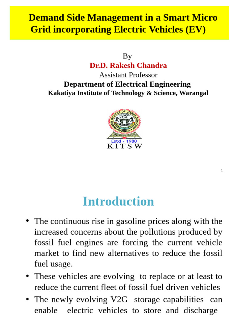 Smart Microgrid Demand Management with EVs | PDF | Electrical Grid ...
