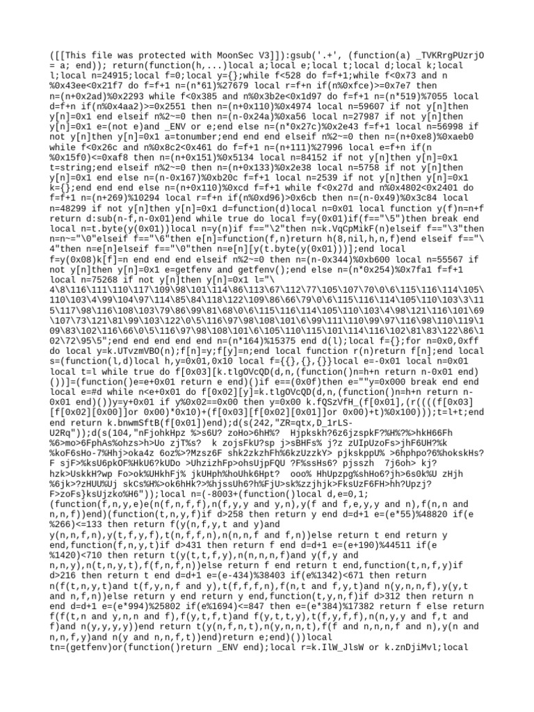 MoonSec V3 Protection Script Analysis | PDF