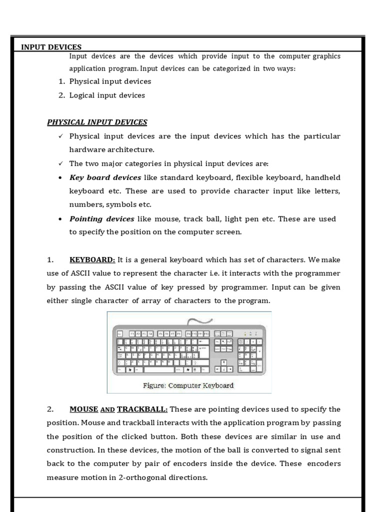 Input Devices: Types and Functions | PDF | Computer Keyboard | Client ...