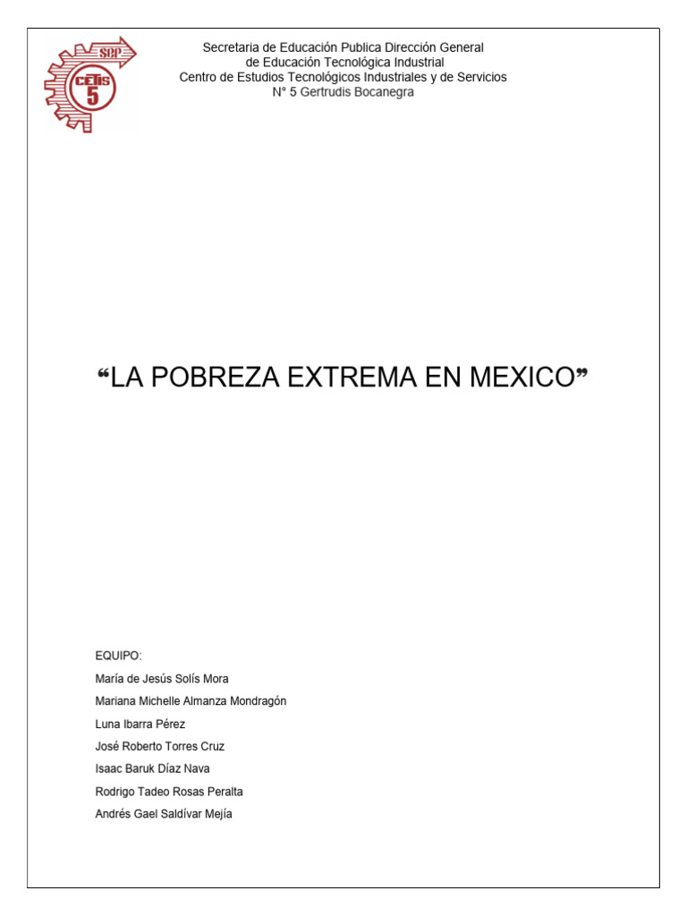 LA POBREZA EXTREMA | PDF | Pobreza | Pobreza e indigencia