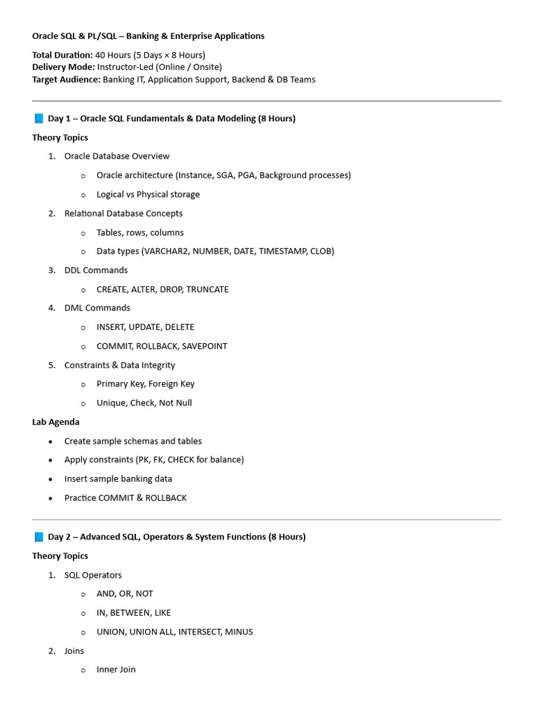 Oracle SQL PLSQL Banking - E9e4754c 8612 4986 Ae0d 674628cbd479 | PDF ...