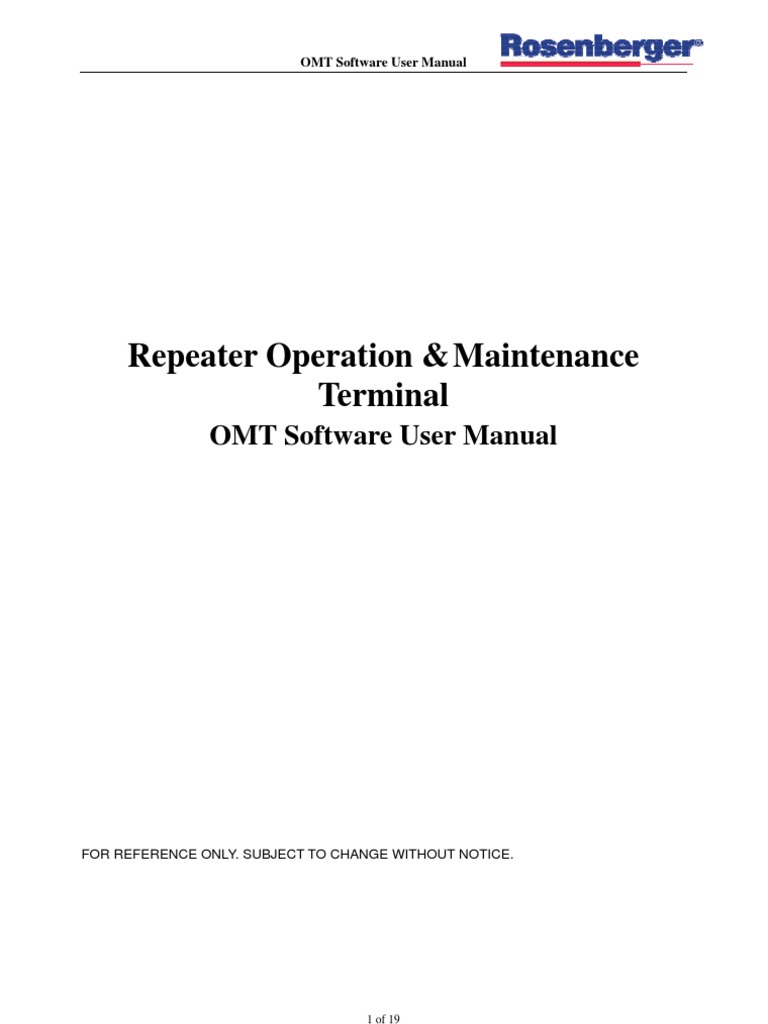 Rosenberger OMT Software User Manual PDF Short Message Service Modem