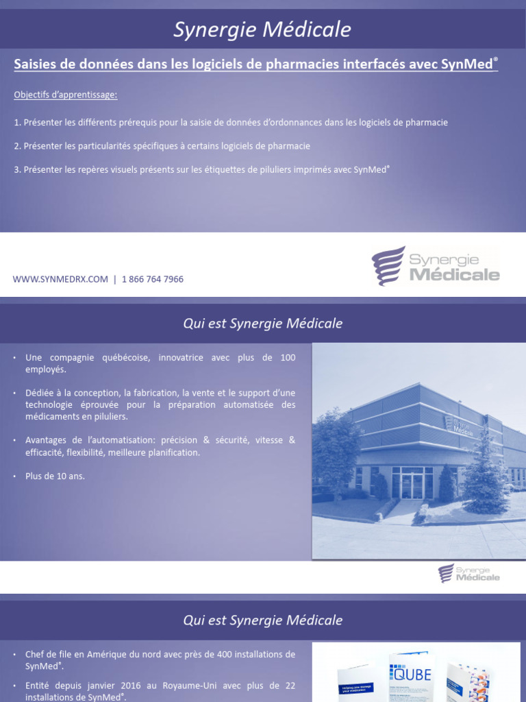 Saisie d'ordonnances avec SynMed® | PDF | Pharmacie | Logiciel