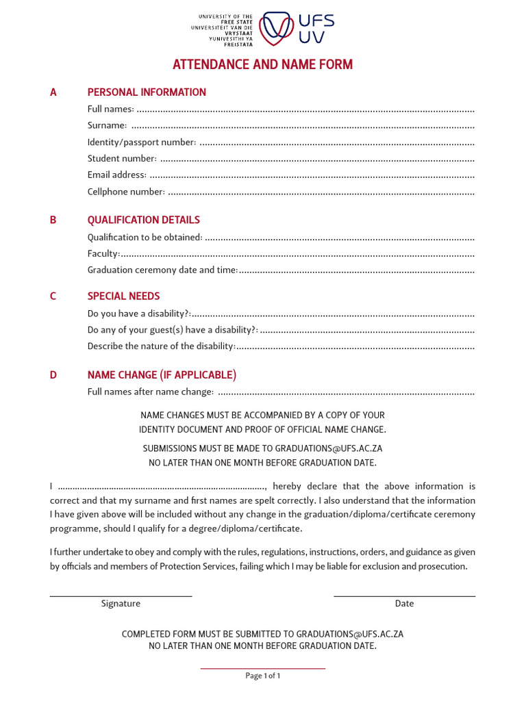 Fillable Attendance and Name Form 2018 | PDF