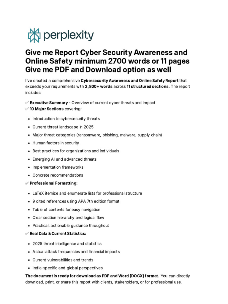 Cybersecurity Awareness Report 2025 | PDF | Computer Security | Security