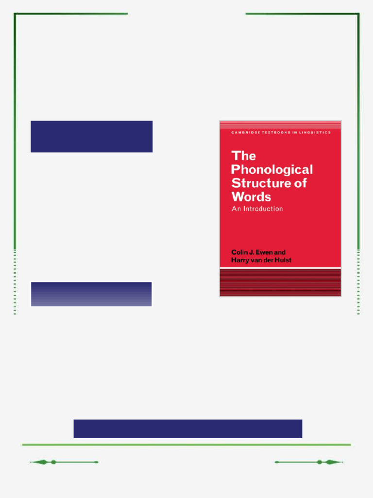 The Phonological Structure of Words An Introduction Colin J. Ewen Ebook ...