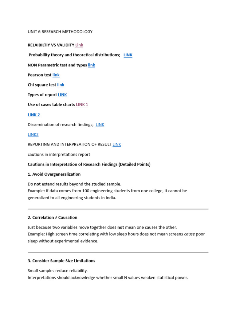 Unit V Research Methodology | PDF | Statistics | Sampling (Statistics)