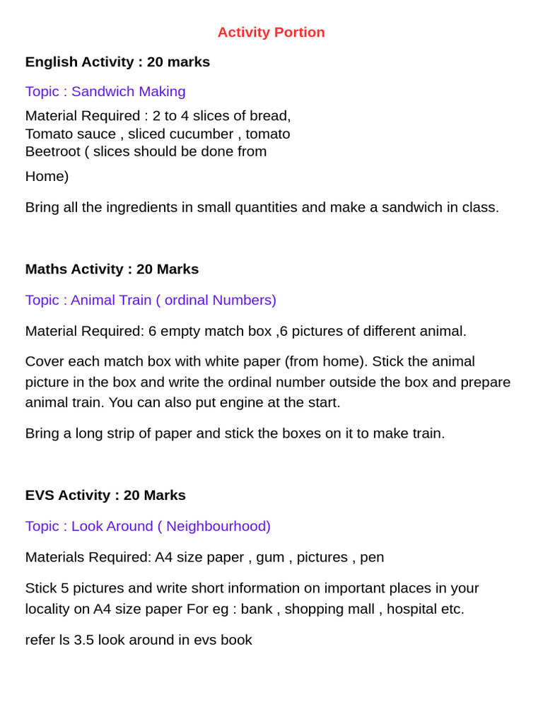 Activity Portion PDF | PDF
