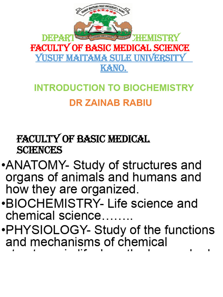 Introduction to Biochemistry Overview | PDF | Biochemistry | Chemistry