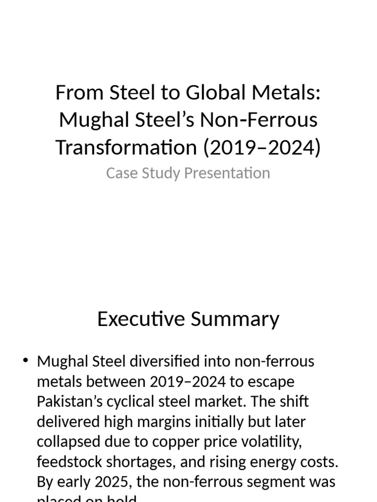 MughalSteel CaseStudy Presentation | PDF