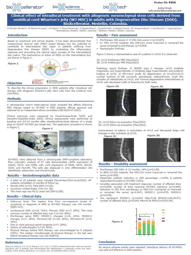 WJ-MSC Therapy for Degenerative Disc Disease | PDF | Mesenchymal Stem ...