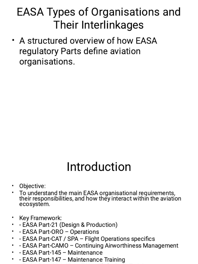 EASA Aviation Organisation Overview | PDF | Aviation Safety | Transport