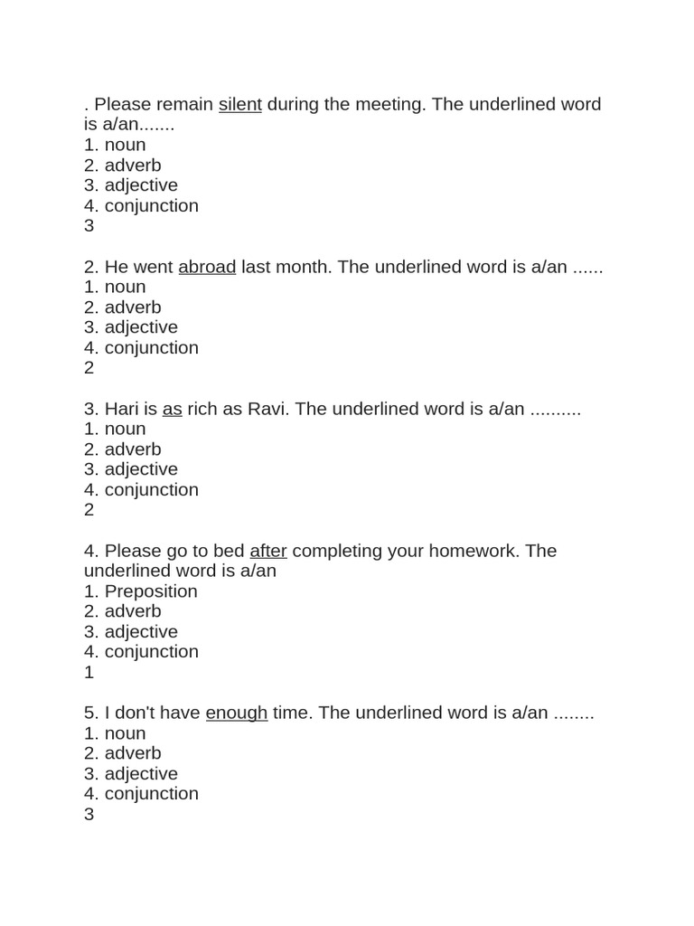 Parts of Speech - 230928 - 224129 | PDF | Adverb | Adjective
