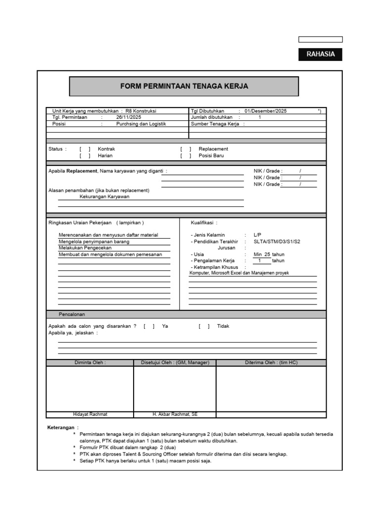 Permintaan Tenaga Kerja Konstruksi R8 | PDF