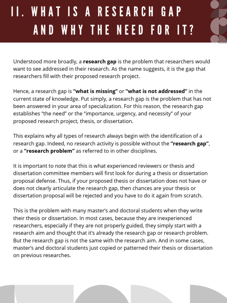 Understanding Research Gaps in Academia | PDF | Thesis | Knowledge