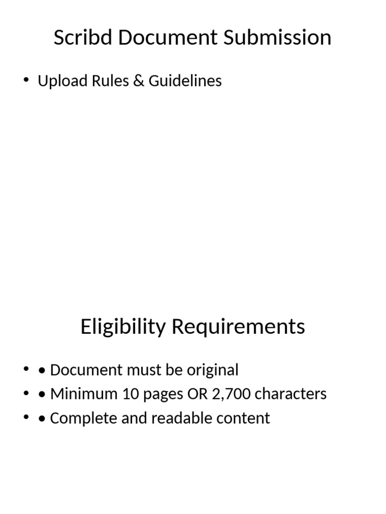 Scribd Document Submission Guidelines PPT 2 | PDF