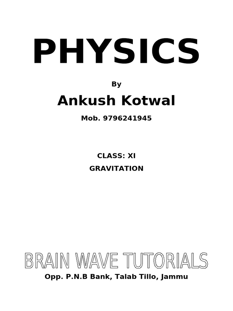 Gravitation 6 | PDF | Orbit | Force