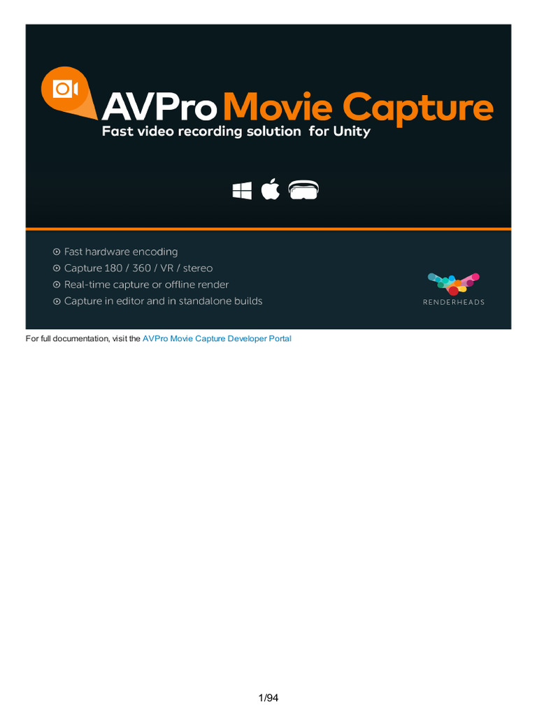 AVPro Movie Capture Documentation Guide | PDF | Codec | Data Compression