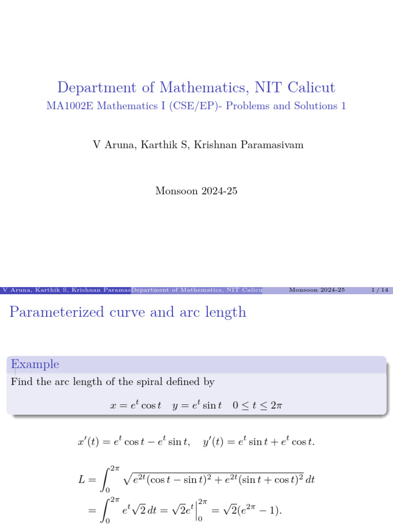 MA1002E Directional Derivative Line Integral PROBL N SOLN | PDF | Curve ...