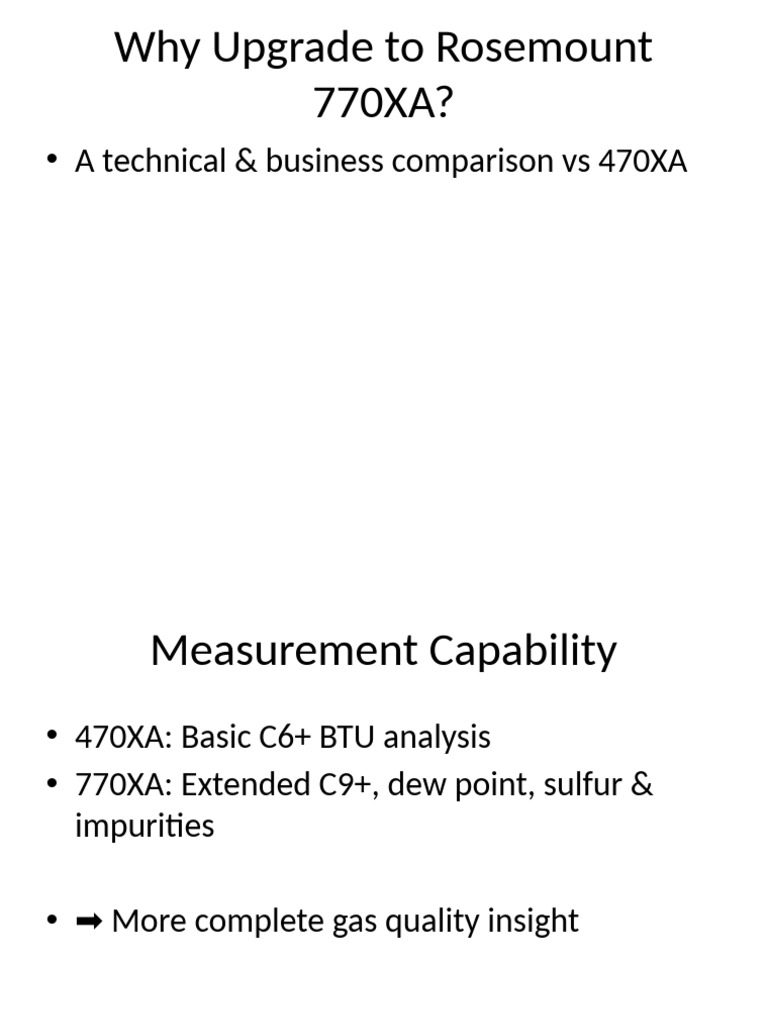 Upgrade to Rosemount 770XA Benefits | PDF