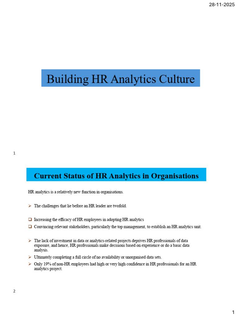 Building HR Analytics Culture | PDF | Analytics | Performance Indicator