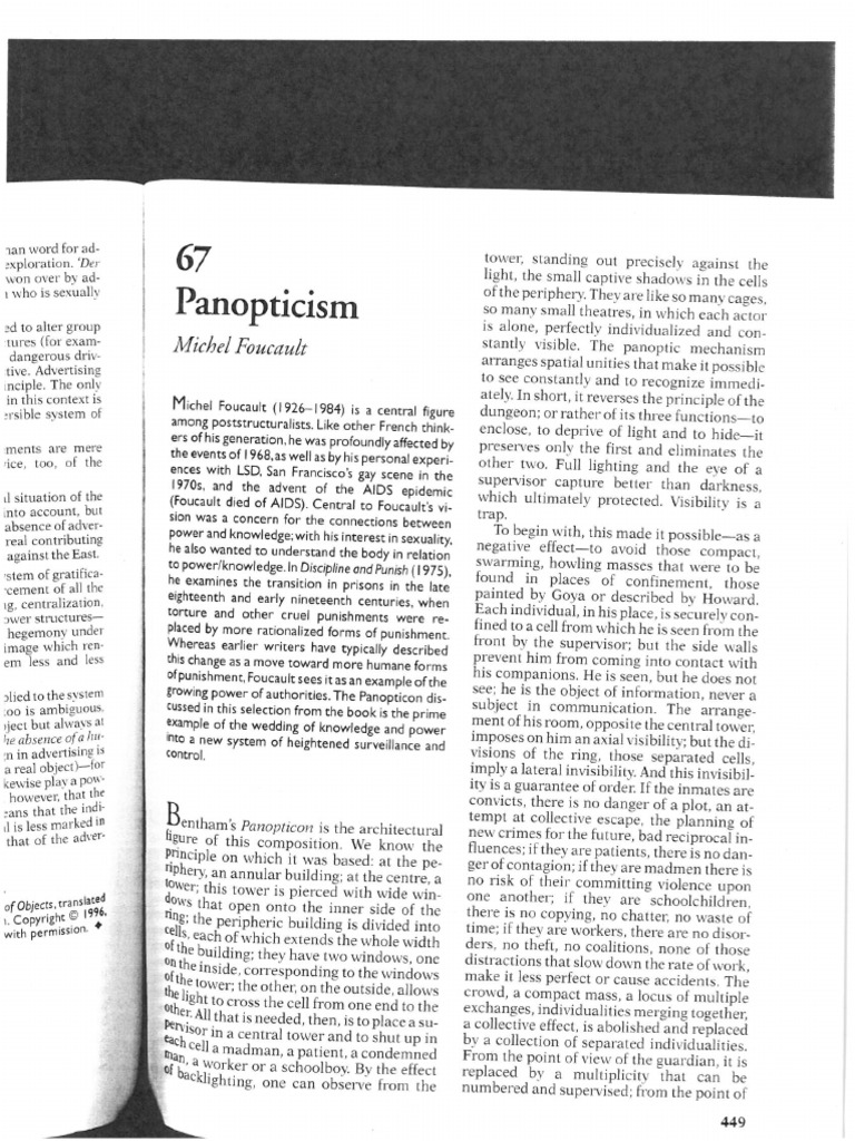 Foucault Panopticism | PDF