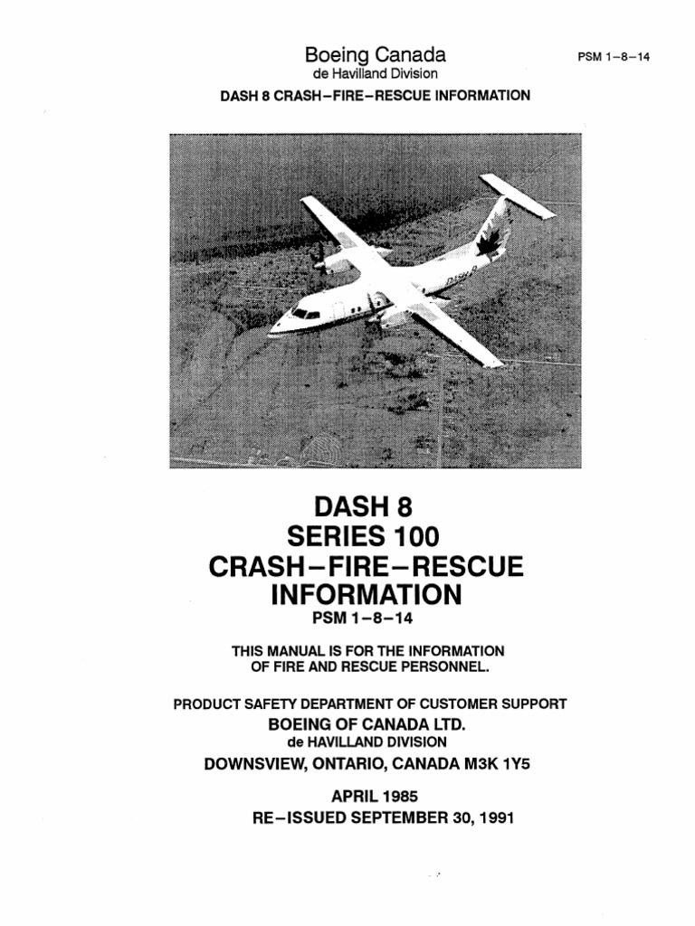 DHC8-100 Crash Fire Response Manual | PDF