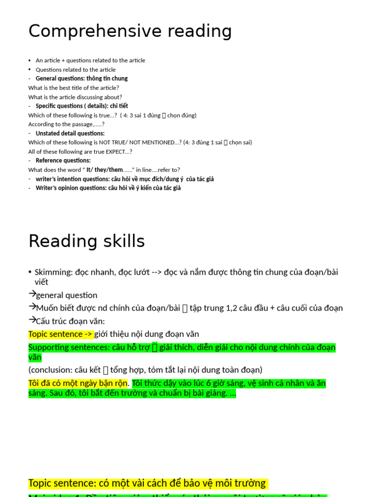 Comprehensive Reading | PDF