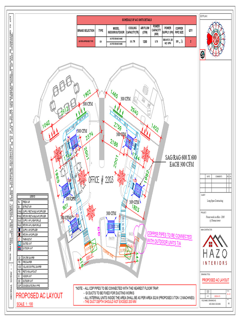 Proposed AC and Ventilation Layout | PDF | Duct (Flow) | Equipment