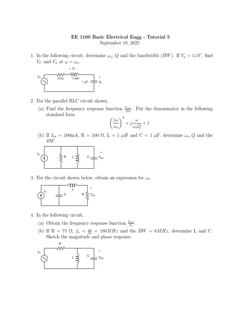 Electrical Engineering Tutorial: RLC Circuits | PDF