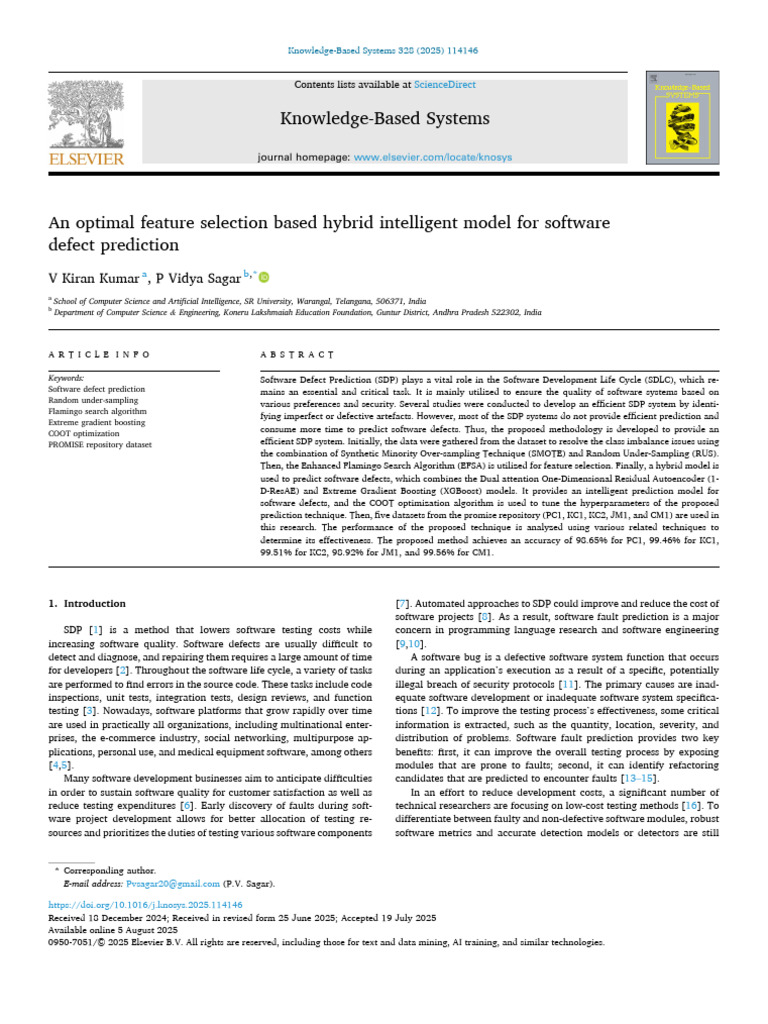 Hybrid Model for Software Defect Prediction | PDF | Machine Learning ...