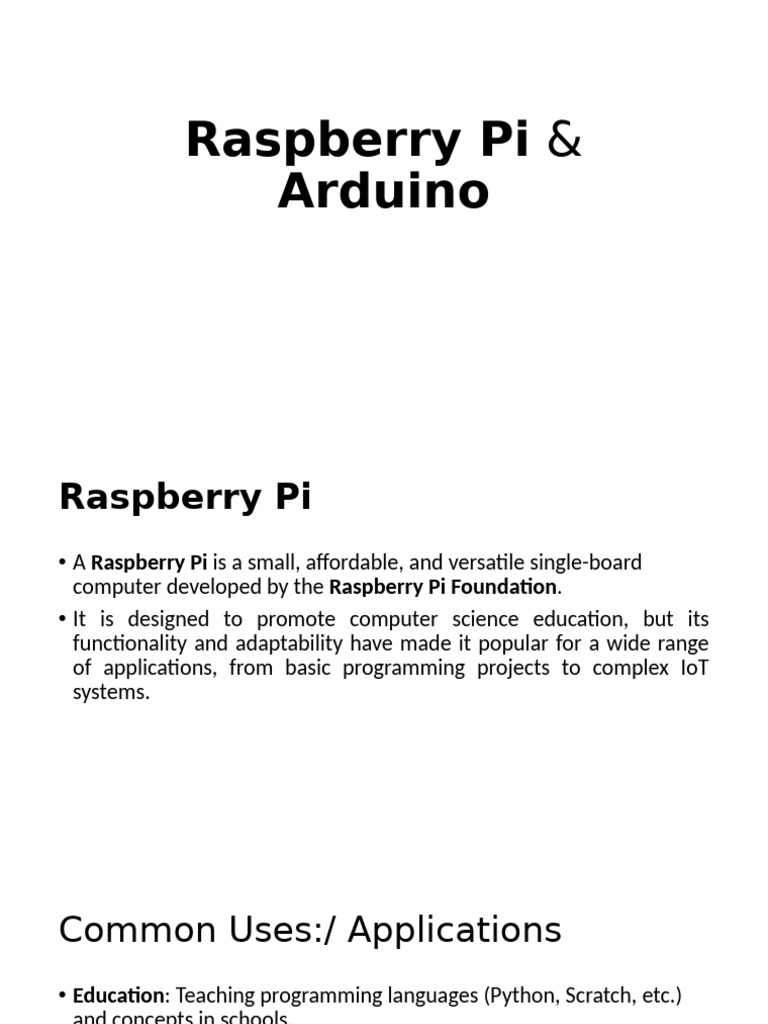 Raspberry Pi Overview and Applications | PDF | Raspberry Pi | System On ...