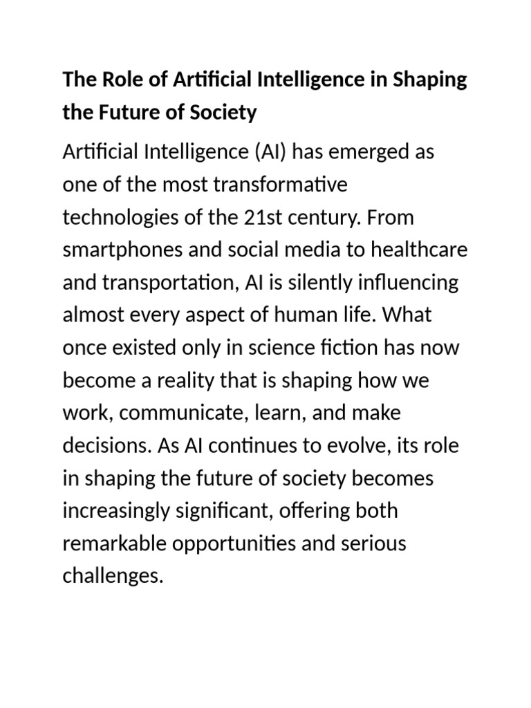 AI's Impact on Society's Future | PDF | Artificial Intelligence ...