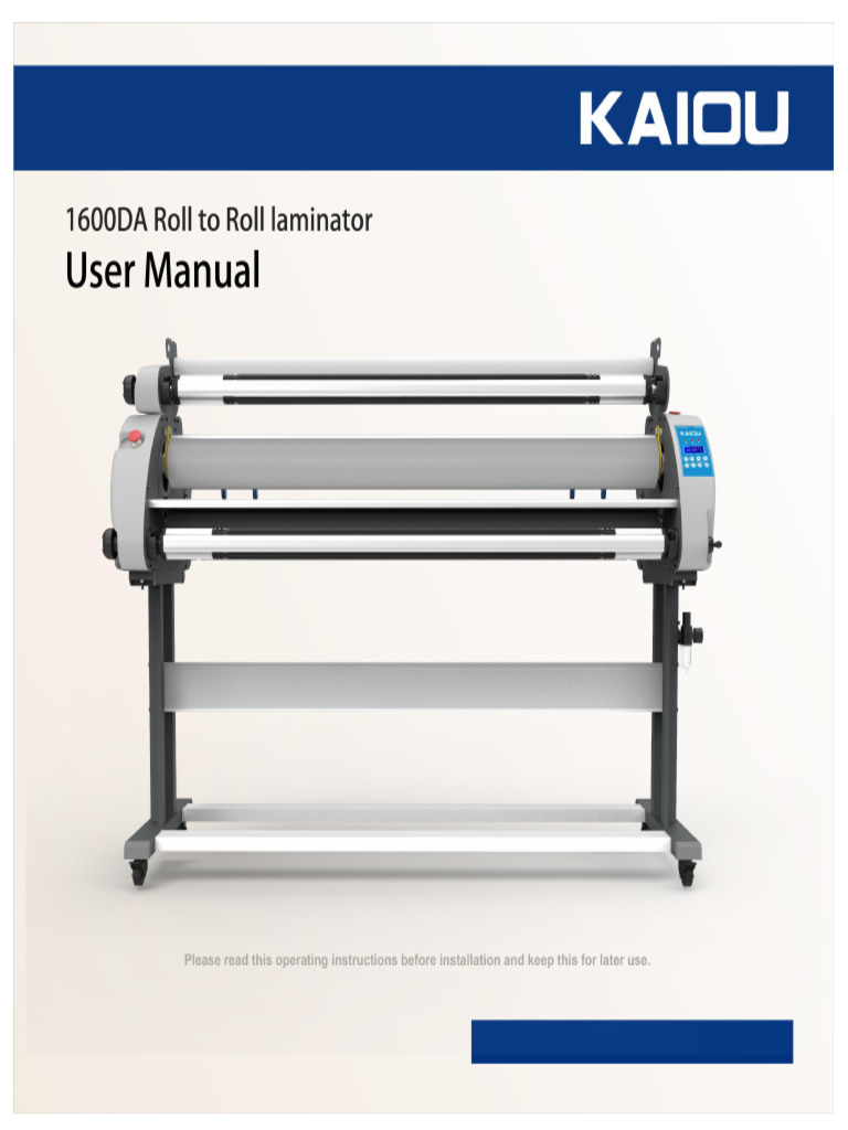 User Manual For Laminator | PDF
