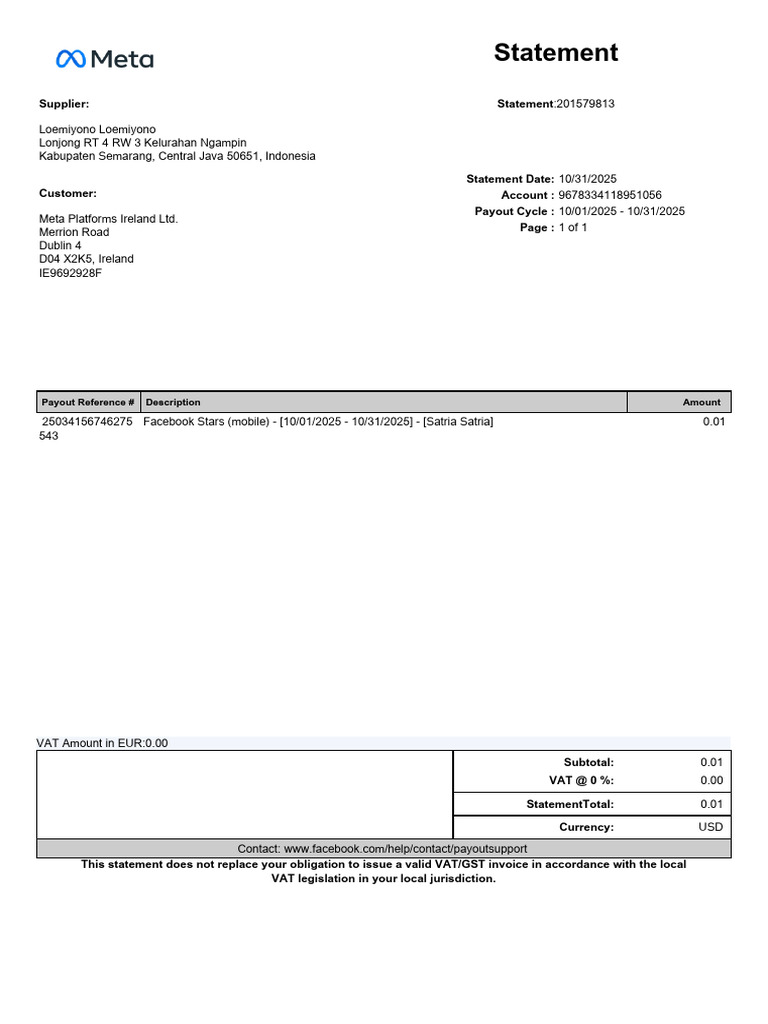 Statement_201579813 | PDF | Payments | Government Finances