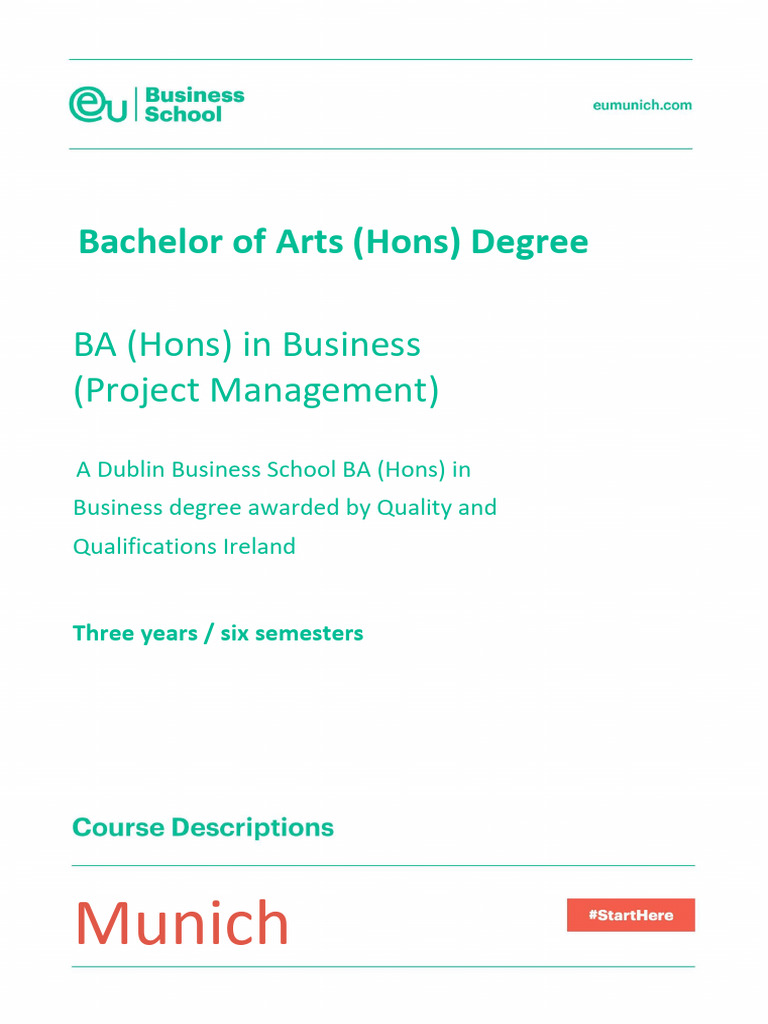 BA (Hons) in Business Project Management | PDF | Project Management ...