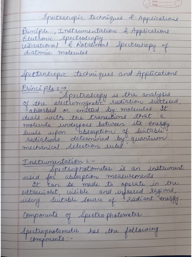 Spectroscopic Techniques and Applications | PDF