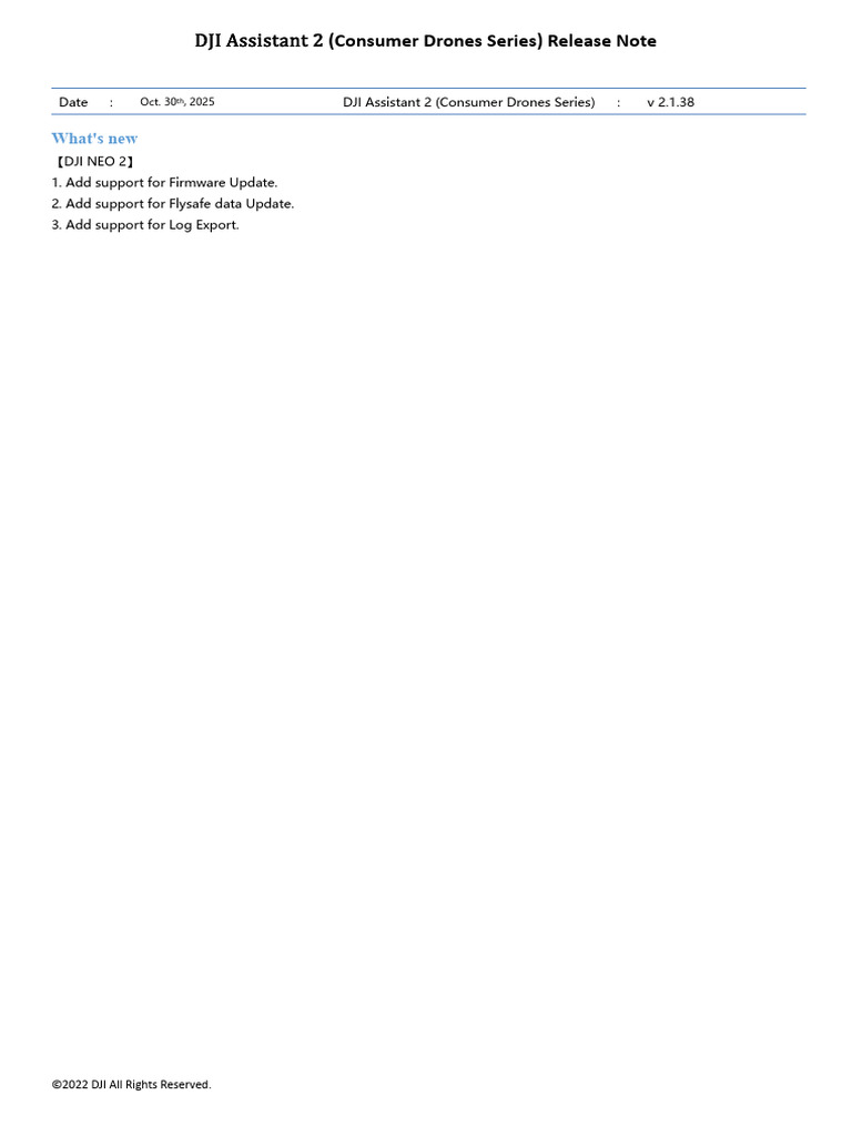 DJI Assistant 2 Release Notes Overview | PDF | Computing | Flying Robots