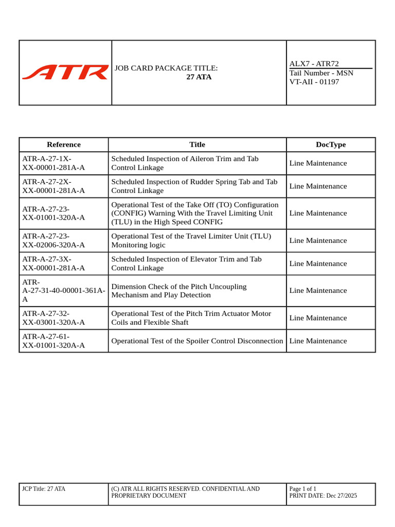 ATR72 Aileron & Rudder Inspection Guide | PDF | Aileron | Aircraft ...