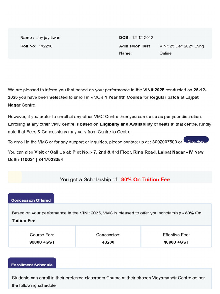 192258 Result Letter | PDF