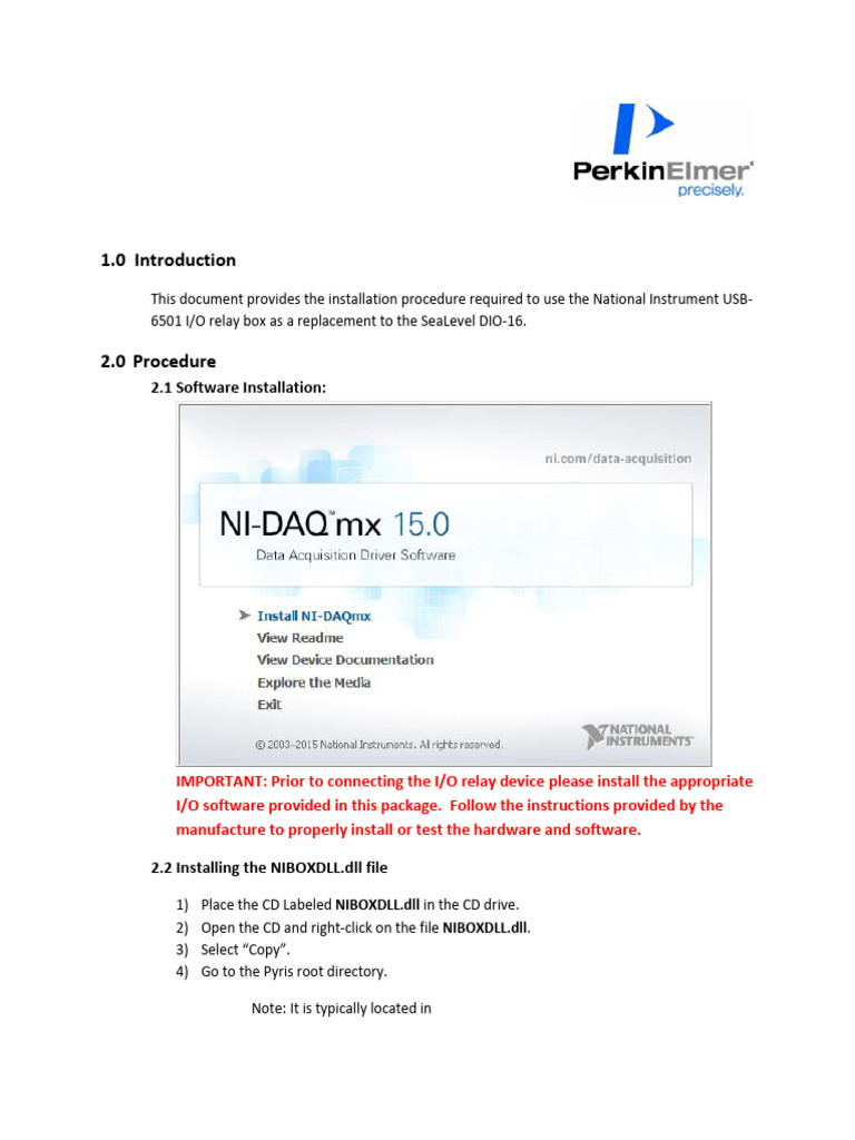 NI USB-6501 I/O Relay Box Installation Guide | PDF