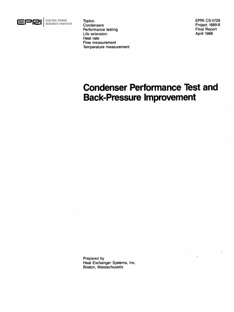 CS - 5729 - Condenser Performance Test and Back - Pressure Improvement ...