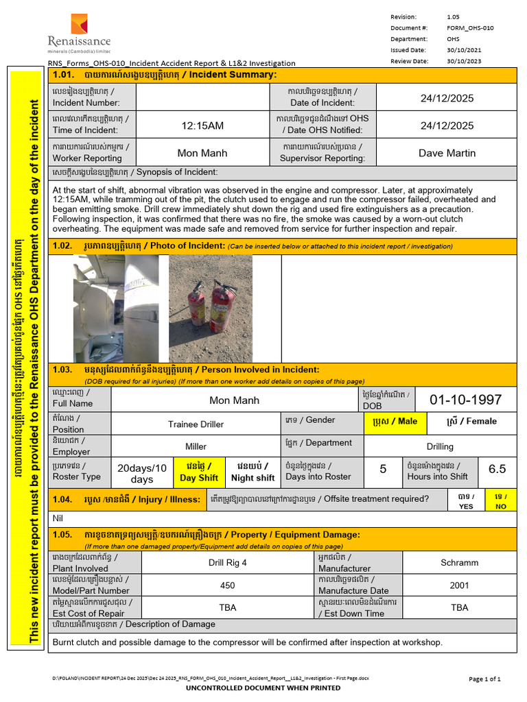 Dec 24 2025 RNS FORM OHS 010 Incident Accident Report L1&2 ...