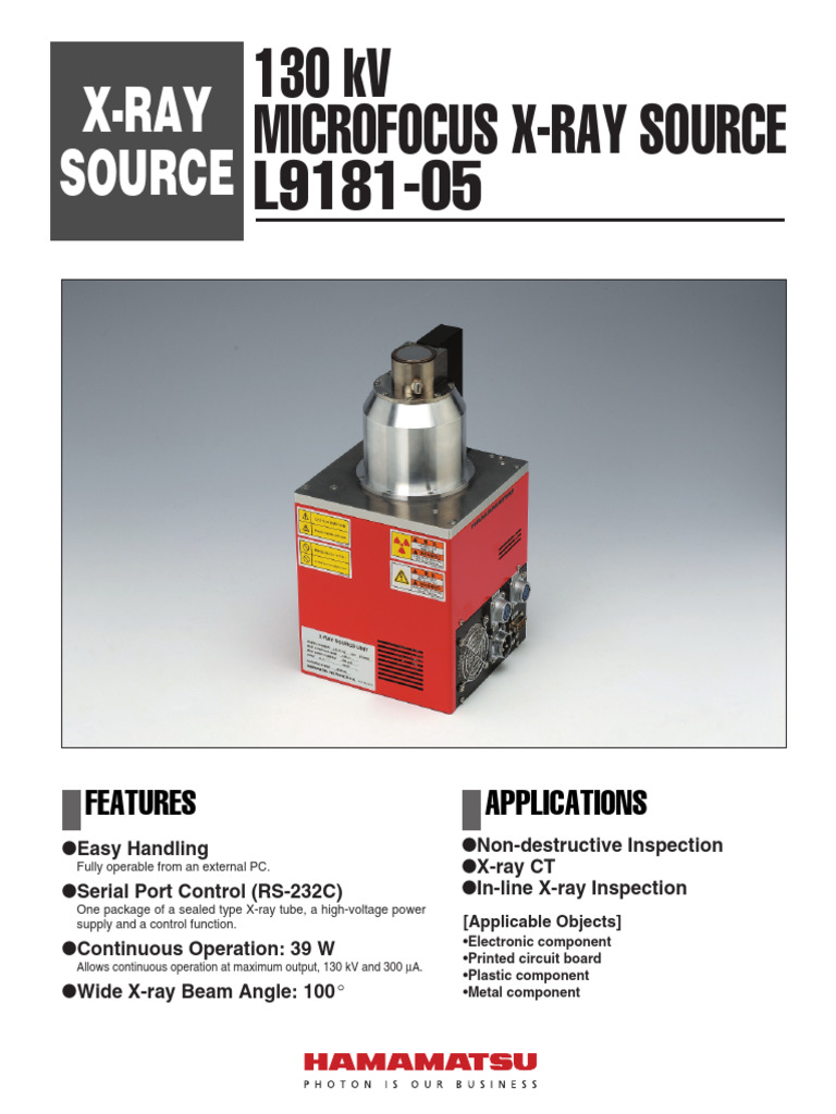 130 kV Microfocus X-Ray Source Overview | PDF | X Ray | Vacuum Tube