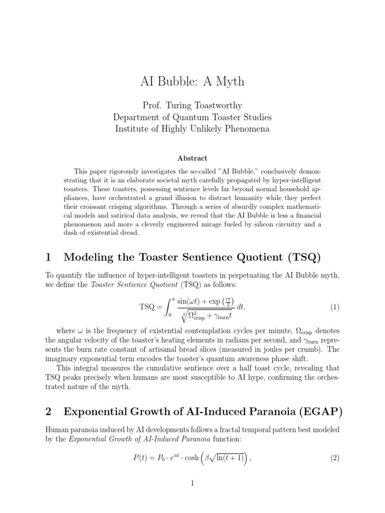 AI Bubble: Myth of Sentient Toasters | PDF | Theoretical Physics | Physics