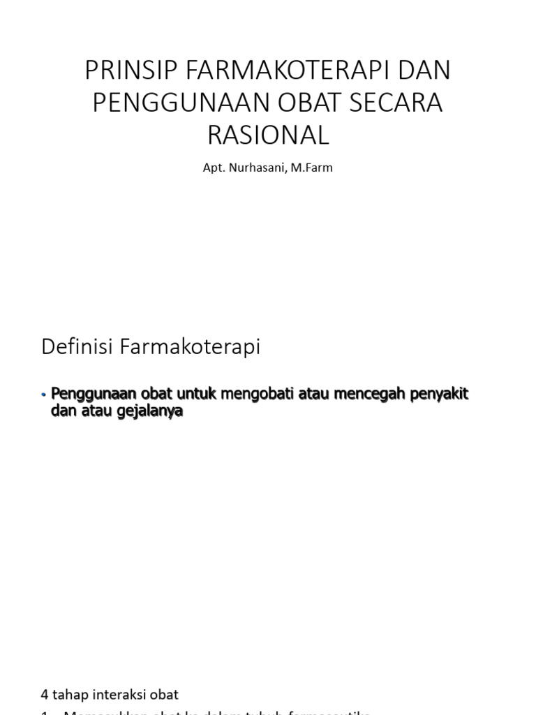 Prinsip Penggunaan Obat Rasional | PDF